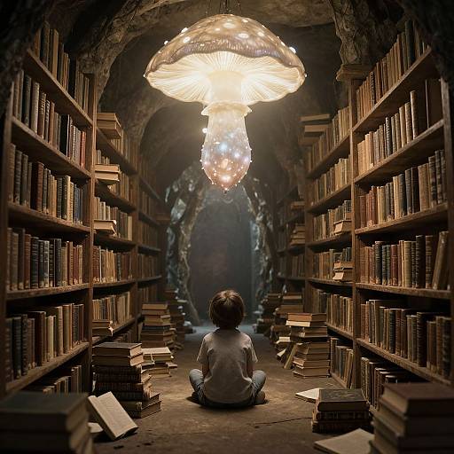 Ethereal Subterranean Library Scene