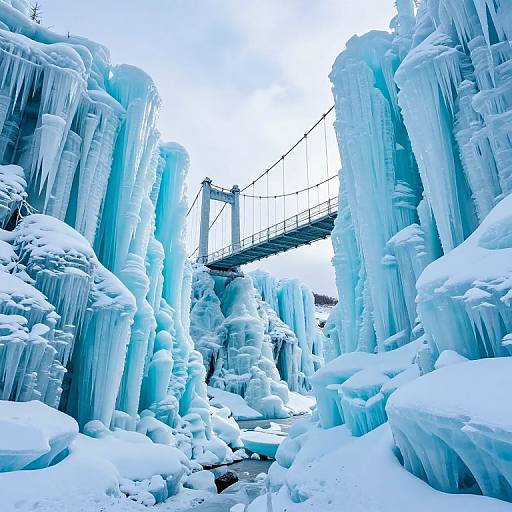 Turquoise Ice Suspension Bridge