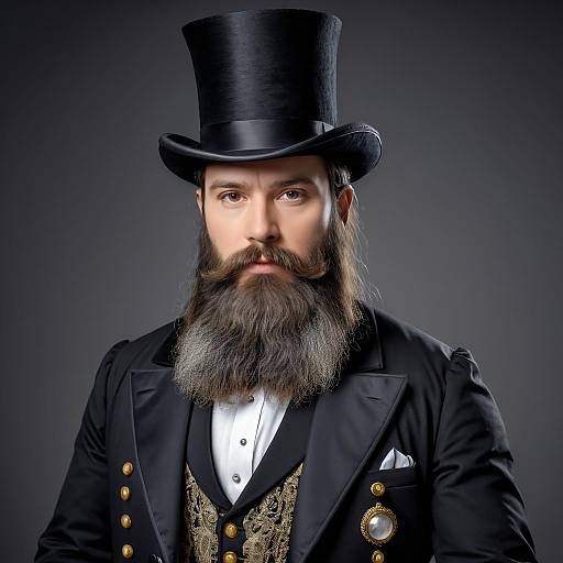 Victorian Gentleman in Top Hat and Suit
