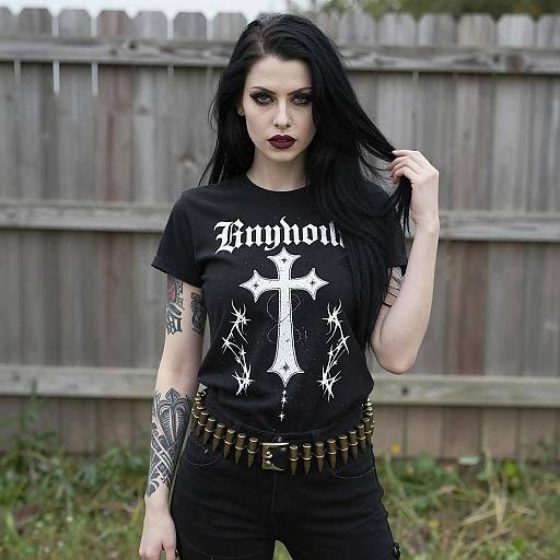 Gothic Woman with Tattooed Arm