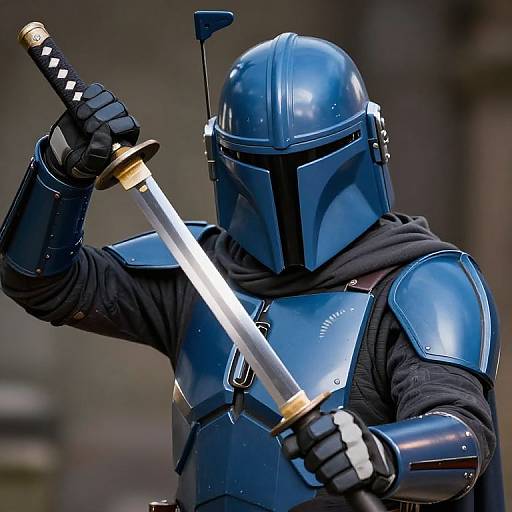Samurai-Inspired Mandalorian Warrior