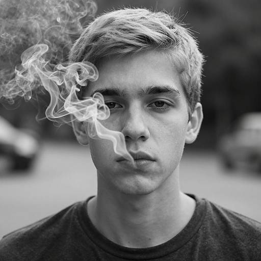 Mysterious Portrait with Smoke and Blur