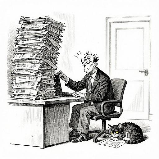 Frustrated Office Worker vs Paperwork