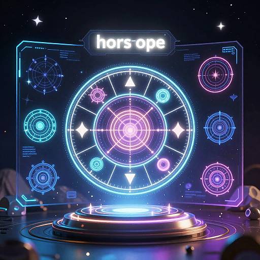 Digital neon art depicting a glowing 