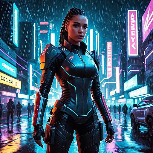 Cyberpunk Futuristic Female Warrior