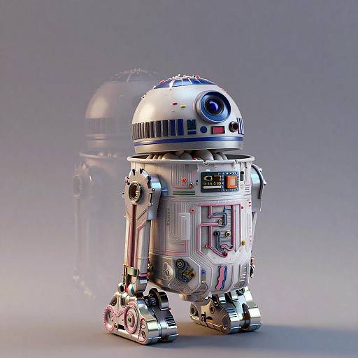 Glossy Cupcake Droid Portrait with Circuits