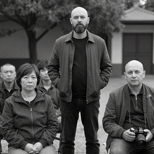 Bald Bearded Man Central Outdoor Portrait