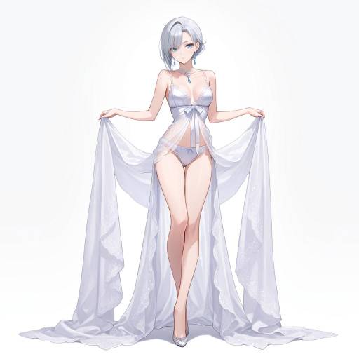 Elegant Silver-Haired Lady in Lingerie Elegant Silver-Haired Lady in Lingerie
