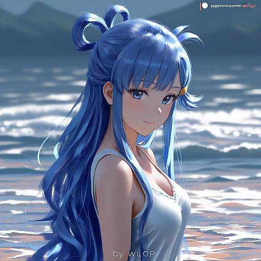 Illustration of Asari nanami, idolmaster in the style of Wlop