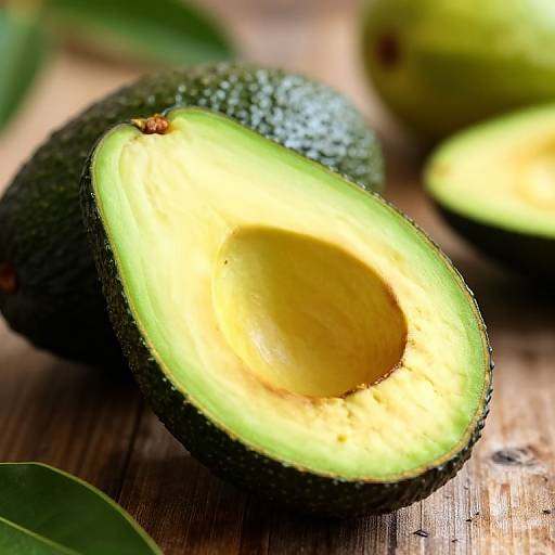 Photorealistic Avocado on Rustic Table