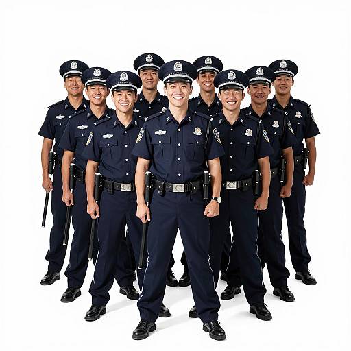 Unity in Uniform: Ten Officers Smiling