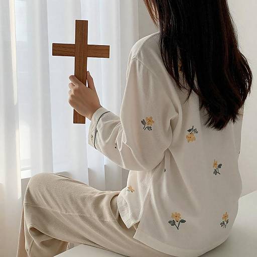 Sunlit Portrait of a Contemplative Figure