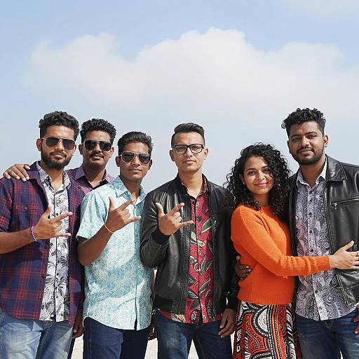 Vibrant Outdoor Group Portrait