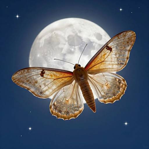 Amber-winged Moth Against Moonlight