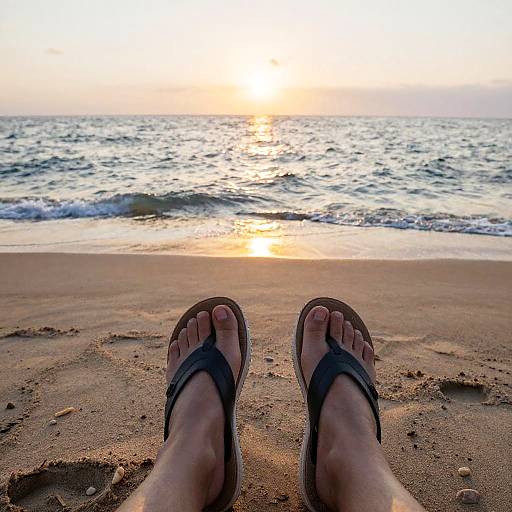 Huarache Sandals Sunset Beach Scene