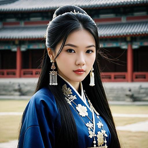Young Woman in Traditional Korean Royal Dress