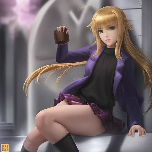 Illustration of Arisa bannings, lyrical nanoha in the style of Limgae