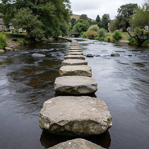 Stepping Stones Across River Wharfe