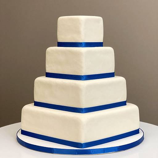 Elegant Royal Blue Tiered Wedding Cake