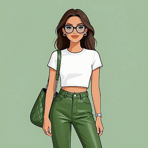 Stylish Smiling Woman in Streetwear