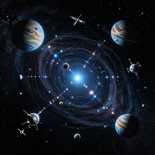 AI-Generated Sci-Fi Star System Map