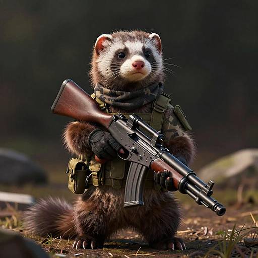 Ultra-Detailed Military Steppe Polecat