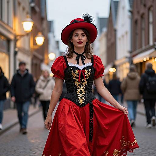 Woman in Vibrant Oud Hollandse Carnavals Outfit