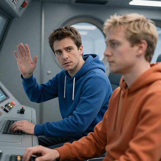 Intense Space Commanders in Control Room