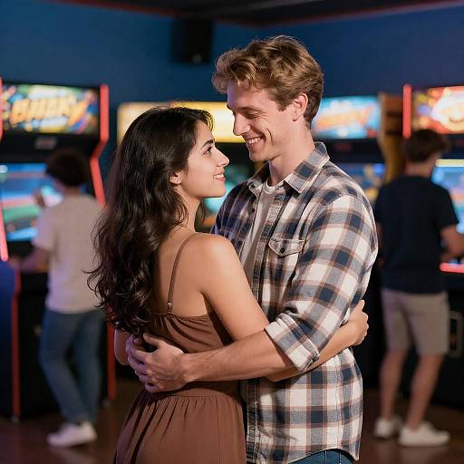 Couple Dancing in Arcade