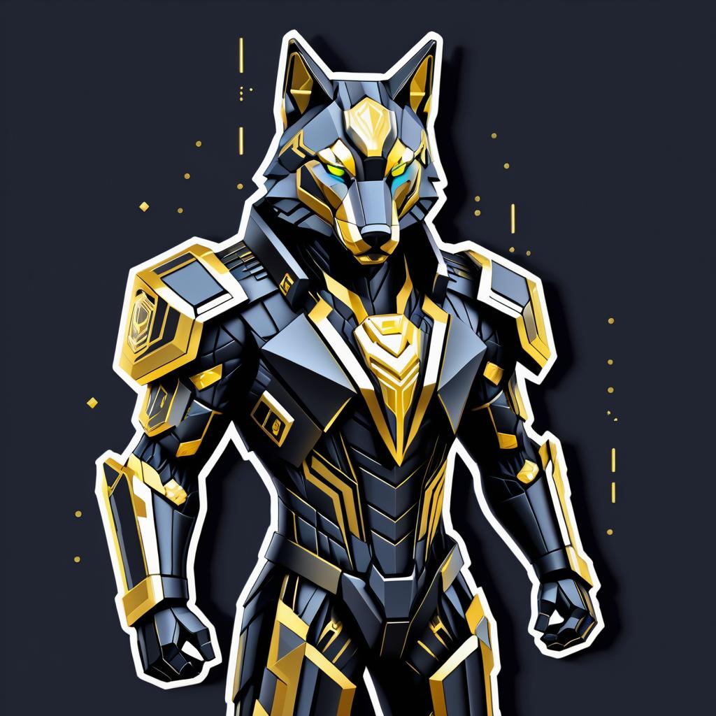 Futuristic Cybernetic Wolf Illustration