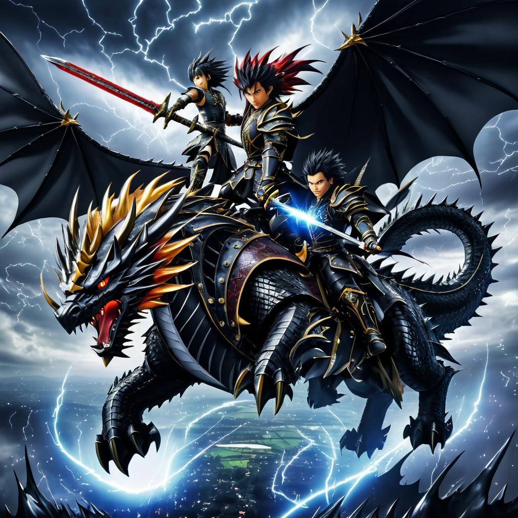 Epic Aerial Battle of Dragon and Rider