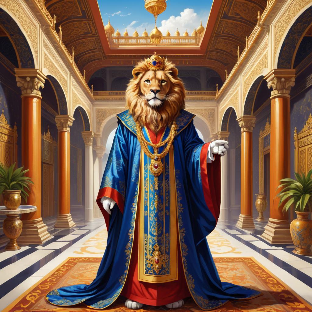 Majestic Lion in Royal Robe Artwork