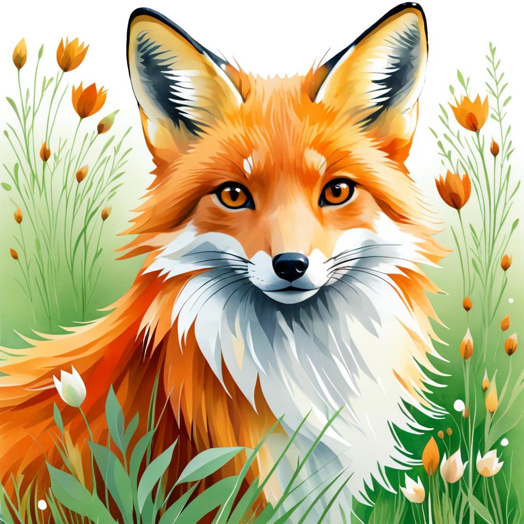 Charming Fox Illustration for Greeting Card