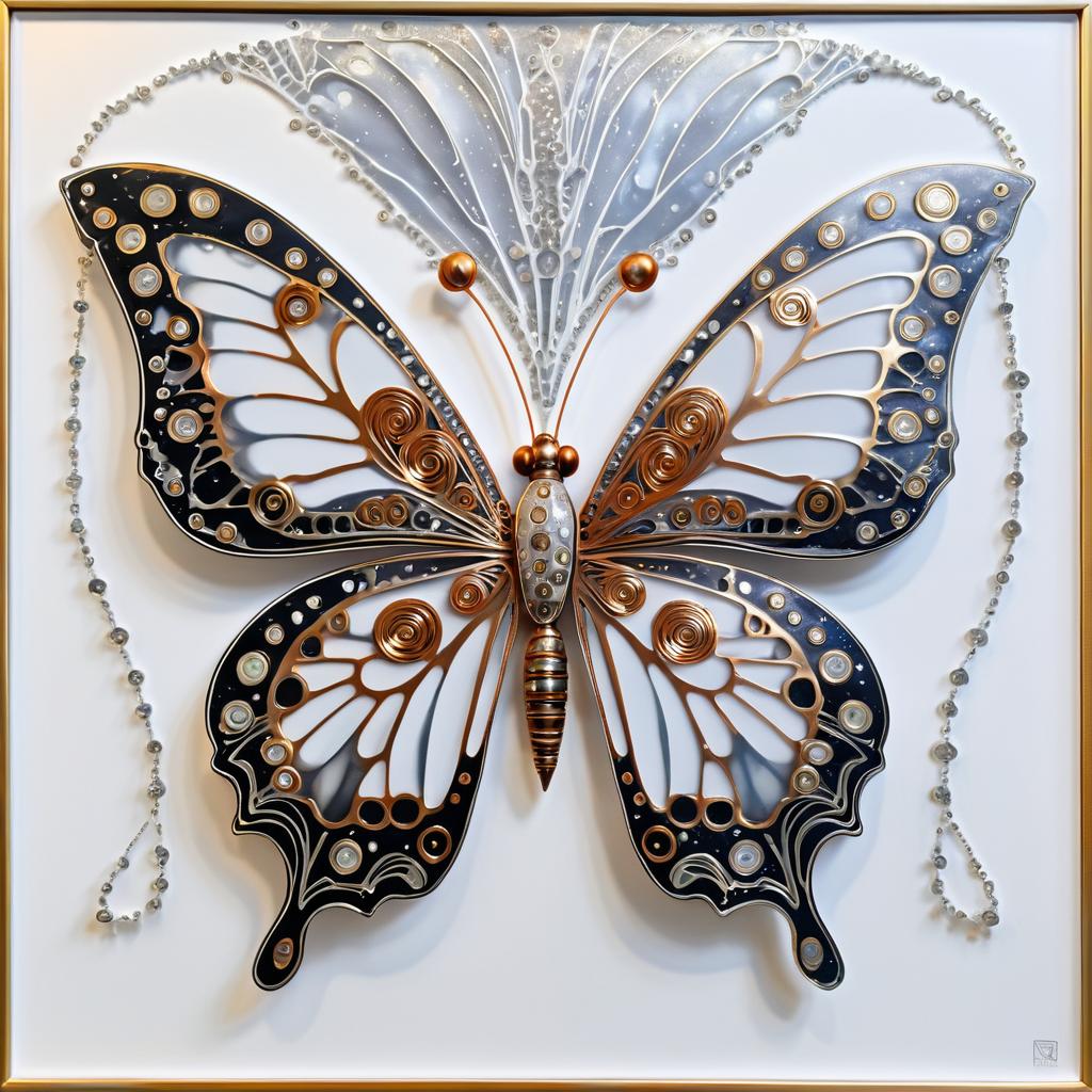 Ethereal Mechanical Butterfly Artwork