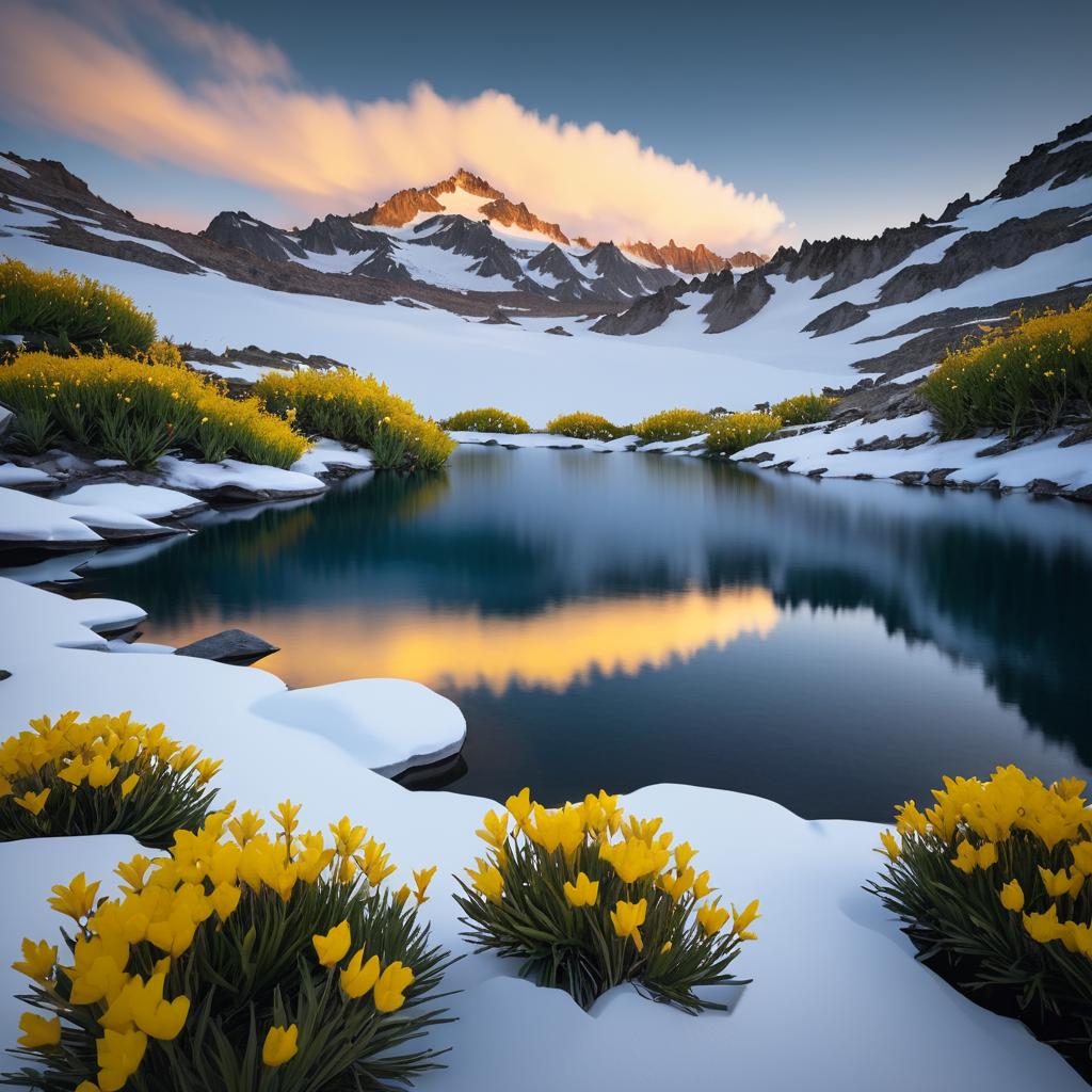 Twilight Serenity at a Mountain Lake