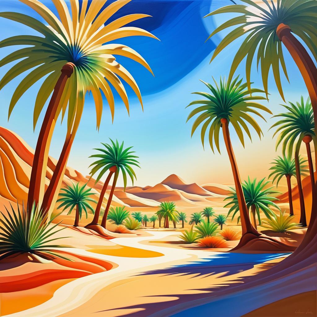 Surreal Desert Oasis in O'Keeffe Style