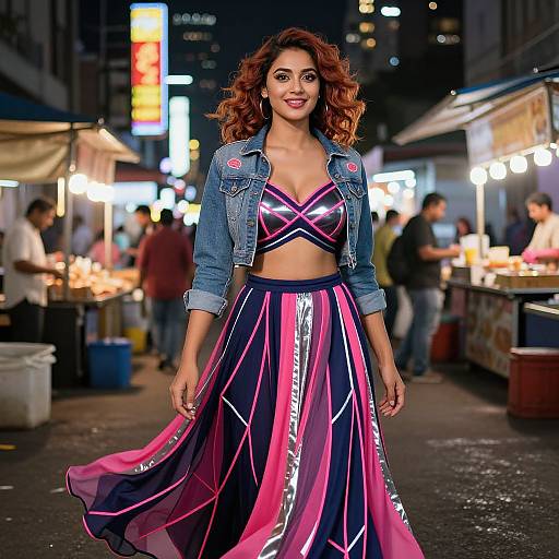 Futuristic Ghagra Fashion in Mumbai Night