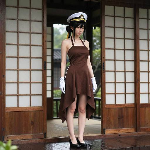 Admiral Kancolle in Rainy East Asian Setting