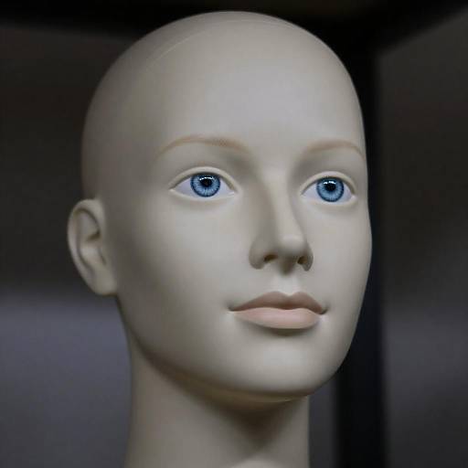 Realistic Mannequin Head with Blue Eyes