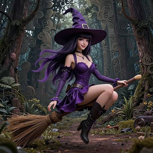 Ultra Realistic Witch in Forest
