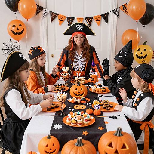 Family in Matching Halloween Costumes