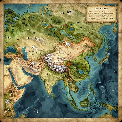 Detailed fantasy map of 