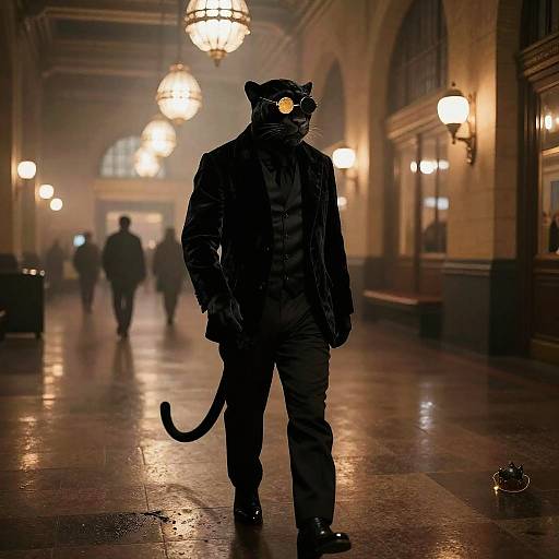 Noir Panther Detective at Art Deco Terminal