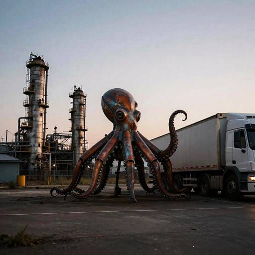 Mechanical Octopus at Abandoned Refinery