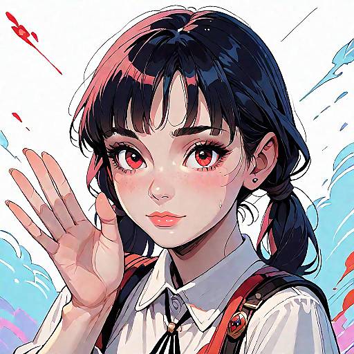 Anime Girl Silica Waving Solo