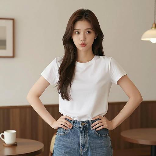 Confident Young Woman in Cozy Setting