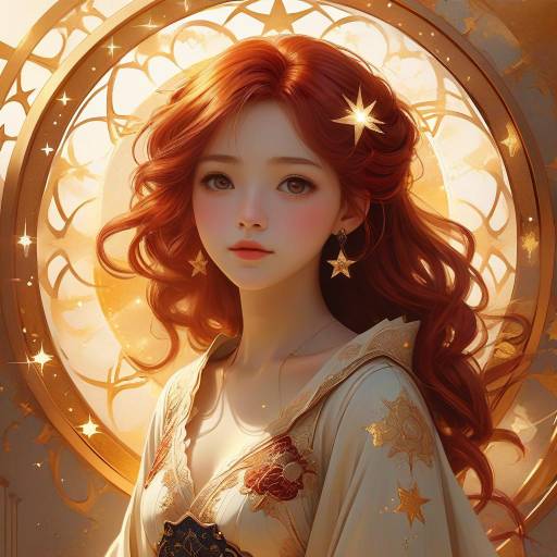Tranquil Anime Beauty in Celestial Setting