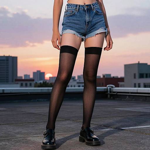 Confident Teen in Urban Sunset Pose