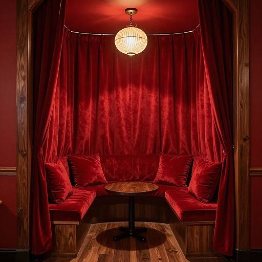 Cozy Red Monochromatic Reading Nook