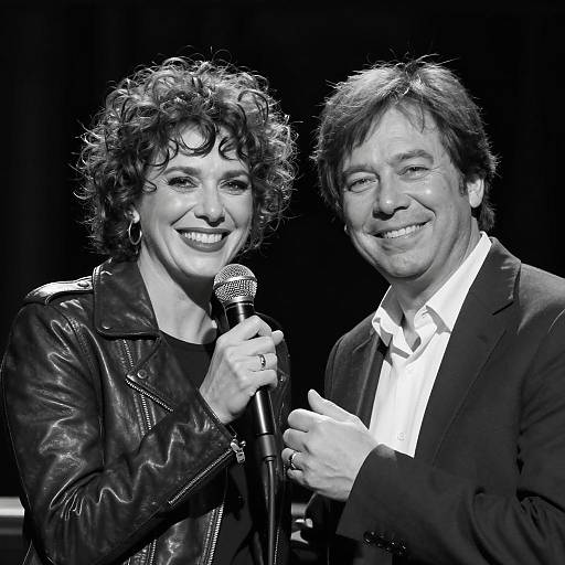 Musical Duo in Black and White